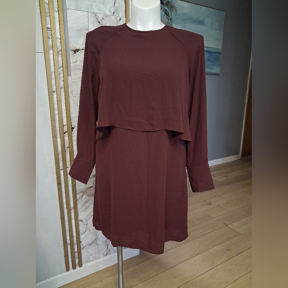 Who What Wear Maroon Long Sleeve Dress